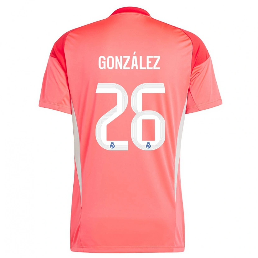 Danxen Męski Fran González #26 Pomarańczowo Czerwony Biały Koszulka Bramkarska 2025/26