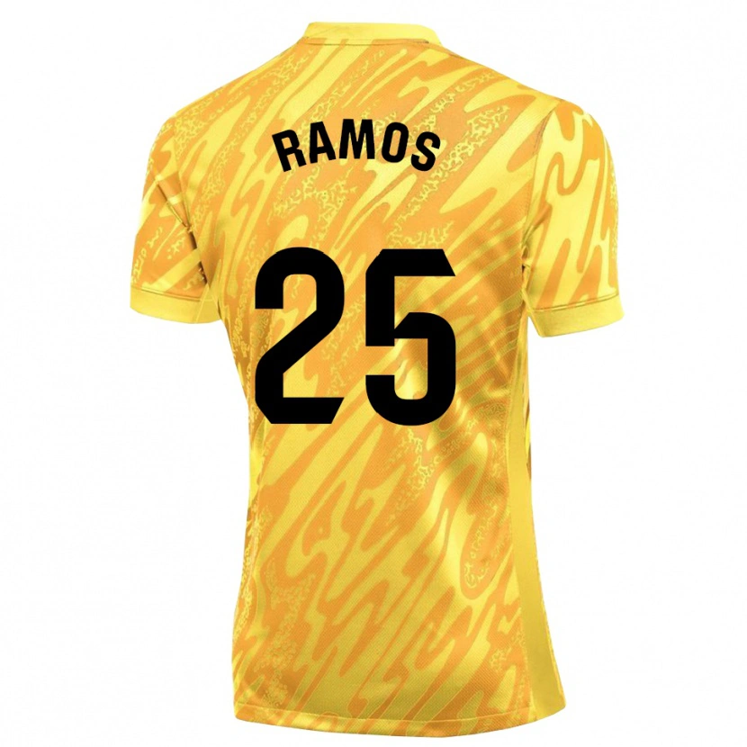 Danxen Męski Alejandro Ramos #25 Żółto Czarny Koszulka Bramkarska 2025/26