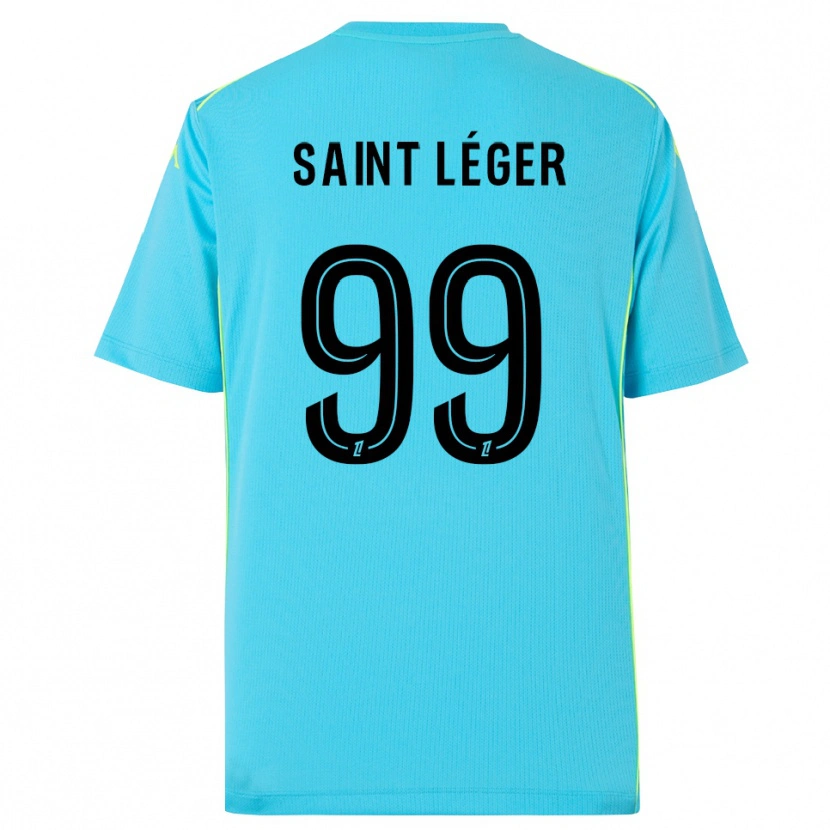 Danxen Męski Maureen Saint Léger #99 Błękitny Czarny Koszulka Bramkarska 2025/26