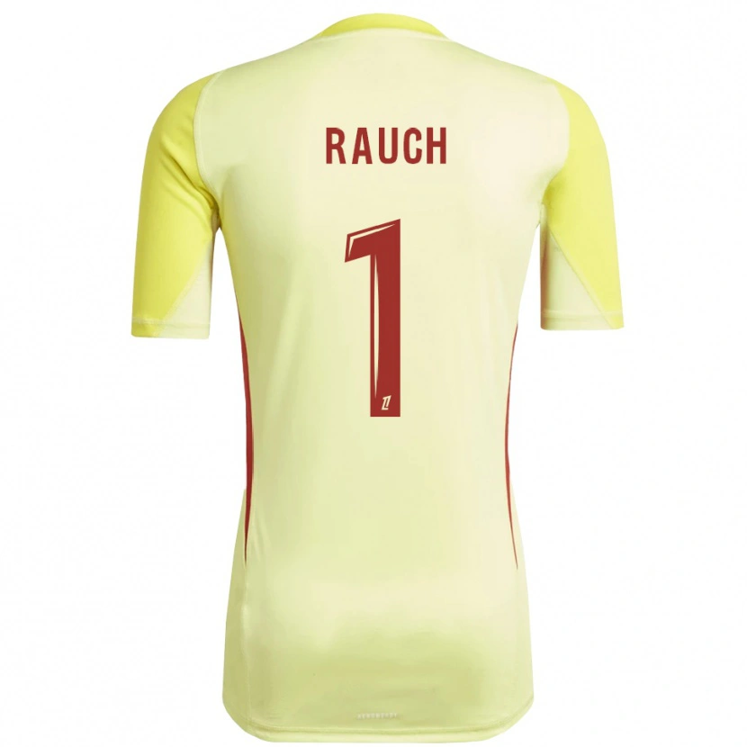 Danxen Męski Hugo Rauch #1 Jasno Żółto Czerwony Koszulka Bramkarska 2025/26
