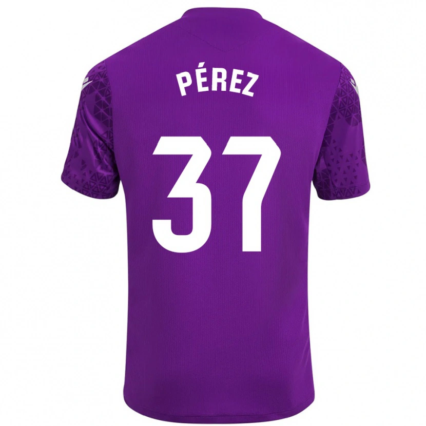 Danxen Męski David Pérez #37 Ciemno Fioletowo Biały Koszulka Bramkarska 2025/26