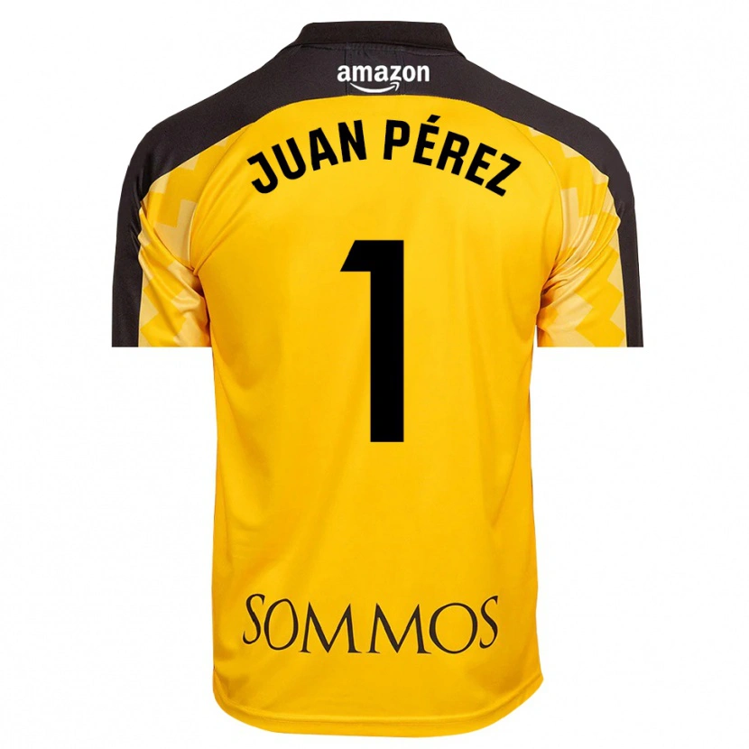 Danxen Męski Juan Pérez #1 Żółto Czarny Koszulka Bramkarska 2025/26