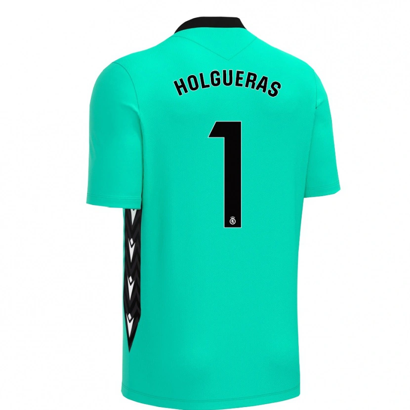 Danxen Męski Javi Holgueras #1 Aqua Czarny Koszulka Bramkarska 2025/26