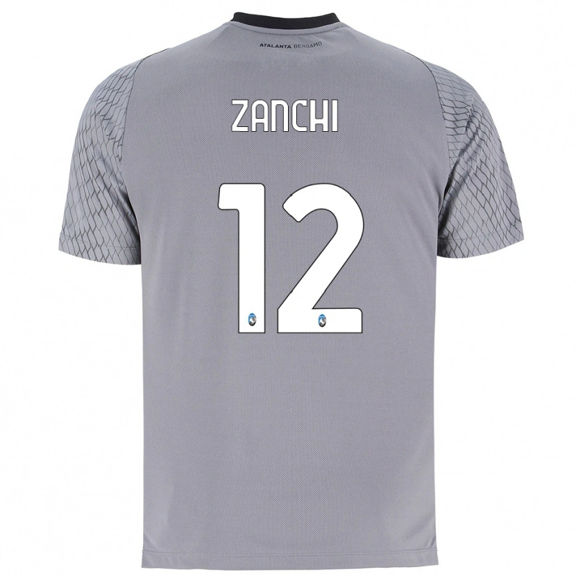 Danxen Męski Edoardo Zanchi #12 Szary Niebieski Czerwony Koszulka Bramkarska 2025/26