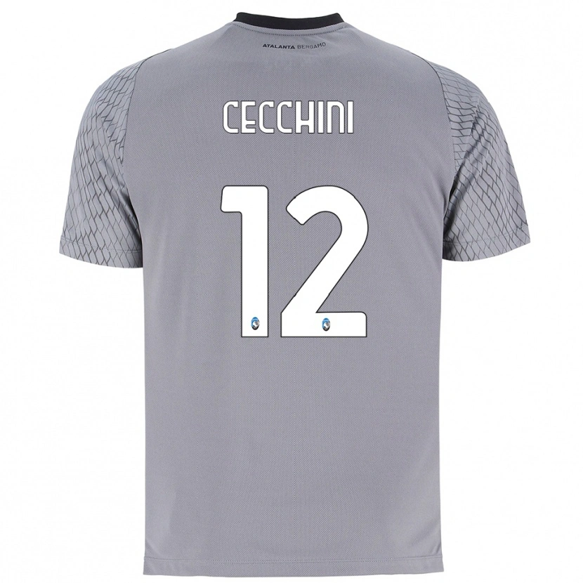 Danxen Męski Filippo Cecchini #12 Szary Niebieski Czerwony Koszulka Bramkarska 2025/26