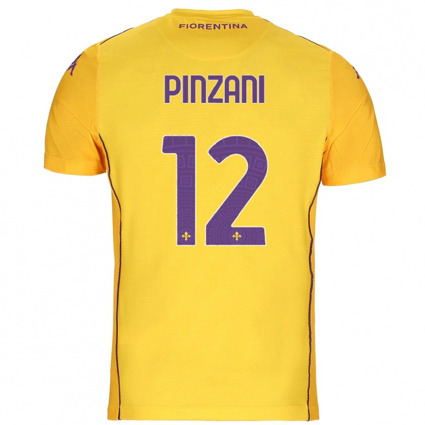 Danxen Męski Lorenzo Pinzani #12 Pomarańczowy Żółty Fioletowy Koszulka Bramkarska 2025/26