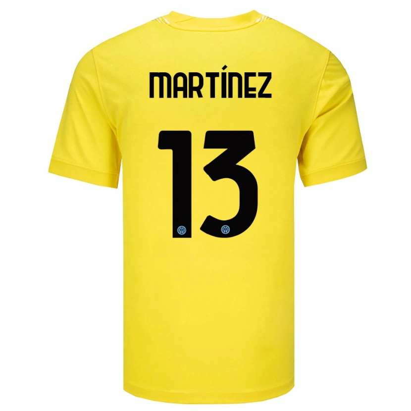 Danxen Męski Josep Martínez #13 Jasnożółty Czarny Koszulka Bramkarska 2025/26