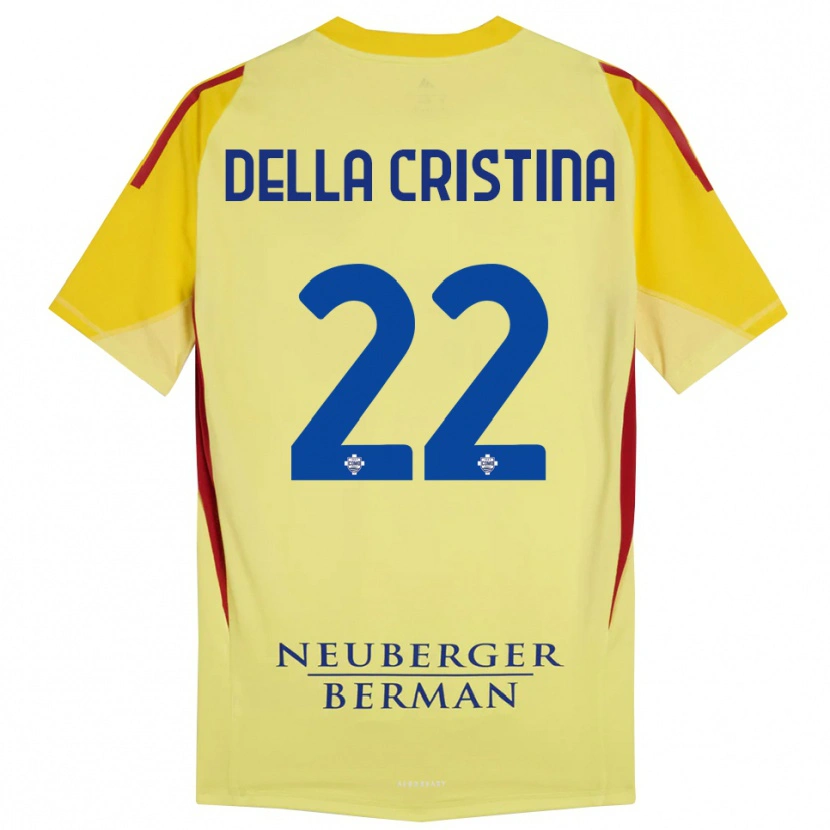 Danxen Męski Stefano Della Cristina #22 Jasnożółty Czarny Koszulka Bramkarska 2025/26
