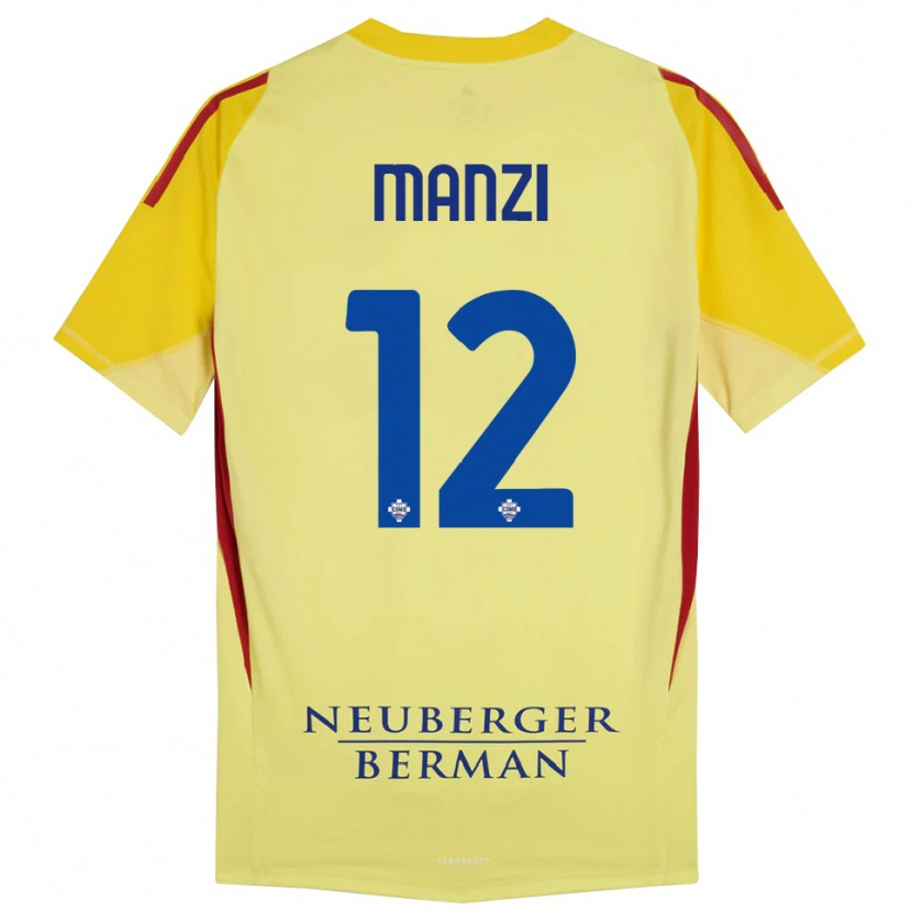 Danxen Męski Federico Manzi #12 Jasnożółty Czarny Koszulka Bramkarska 2025/26