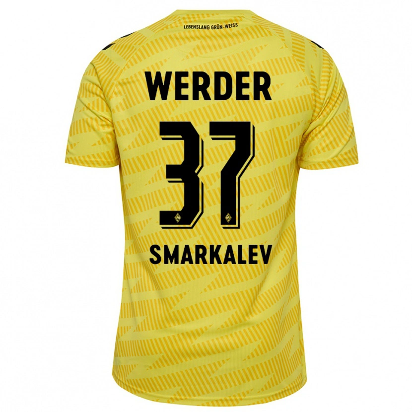 Danxen Męski Stefan Smarkalev #37 Żółty Czarny Koszulka Bramkarska 2025/26