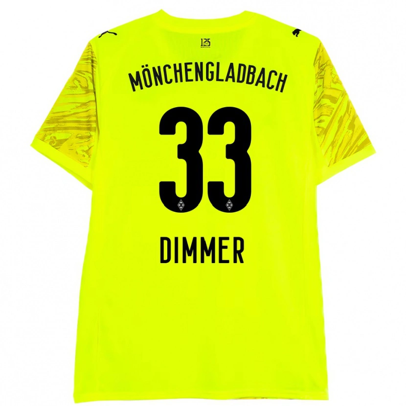 Danxen Męski Florian Dimmer #33 Żółty Czarny Koszulka Bramkarska 2025/26