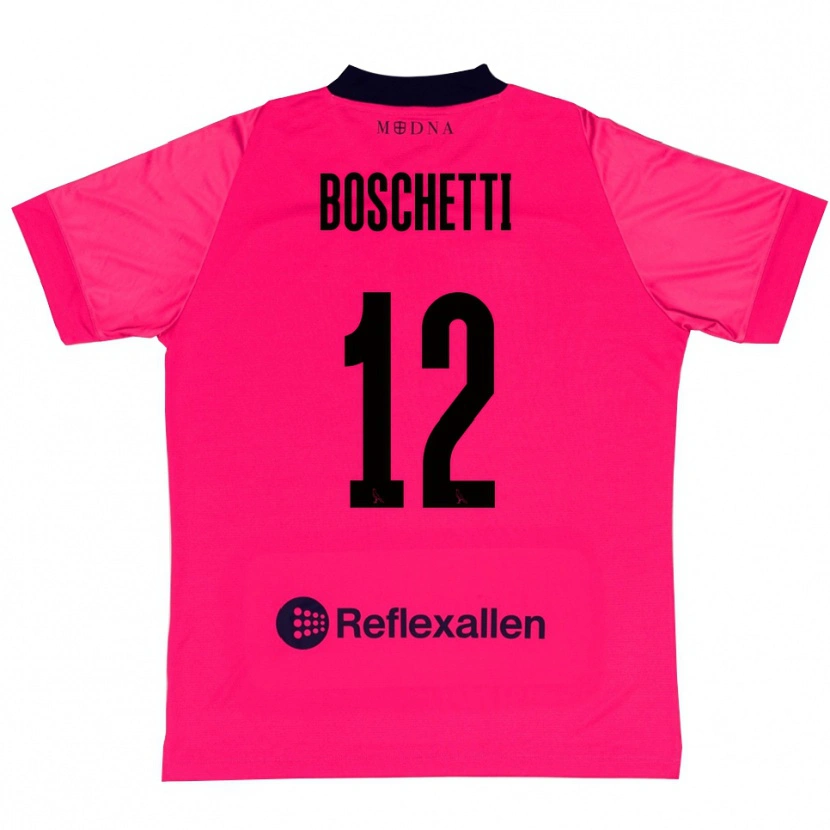 Danxen Męski Matteo Boschetti #12 Głęboki Róż I Czerń Koszulka Bramkarska 2025/26