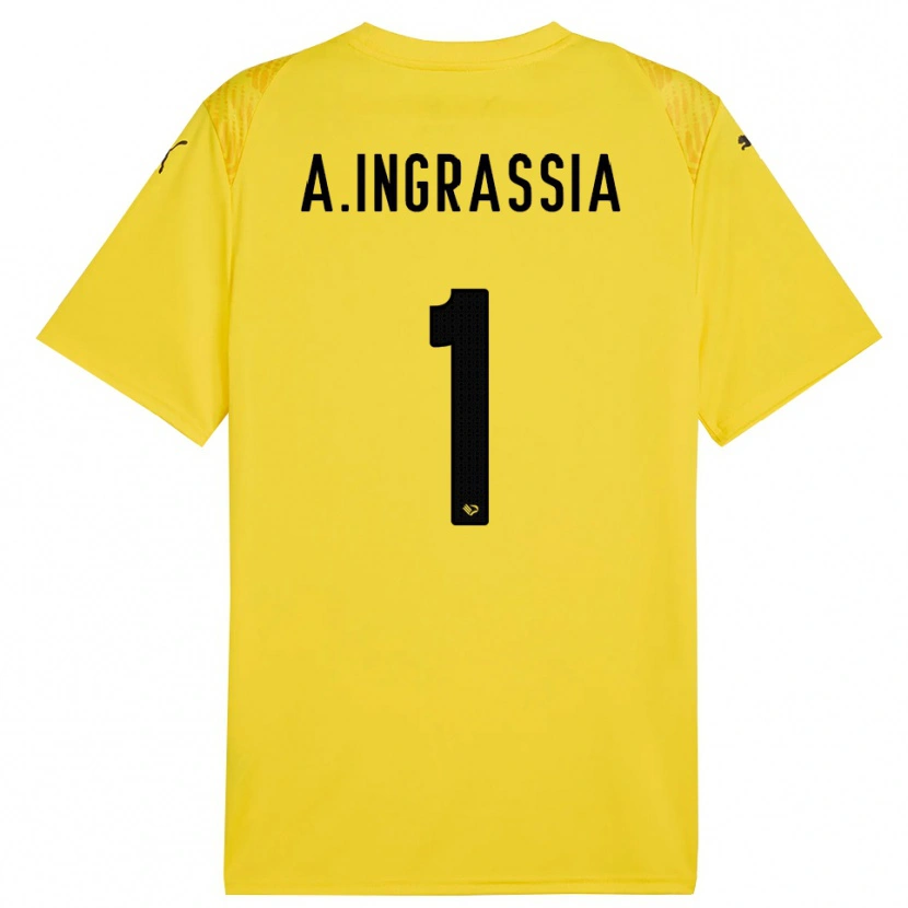 Danxen Męski Antonio Ingrassia #1 Żółty Czarny Koszulka Bramkarska 2025/26