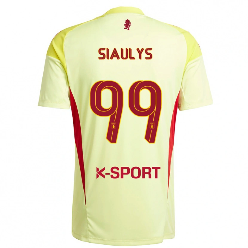 Danxen Męski Ovidijus Siaulys #99 Jasnożółty Czerwony Koszulka Bramkarska 2025/26
