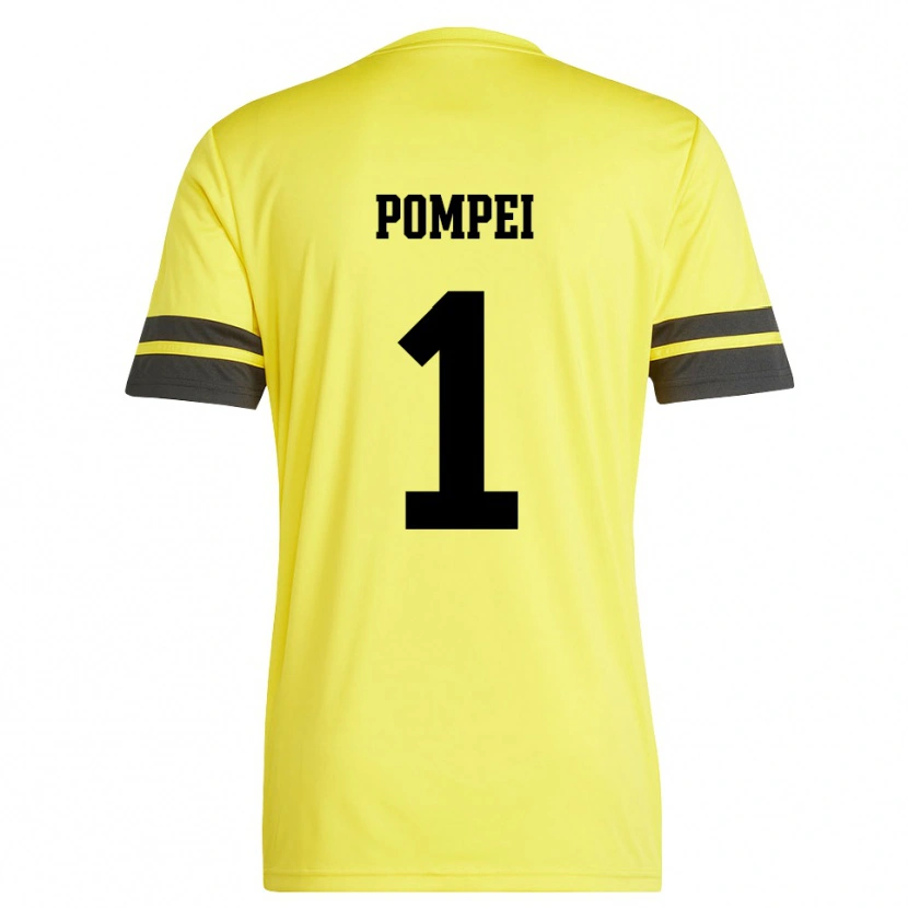 Danxen Męski Thomas Pompei #1 Żółty Czarny Koszulka Bramkarska 2025/26