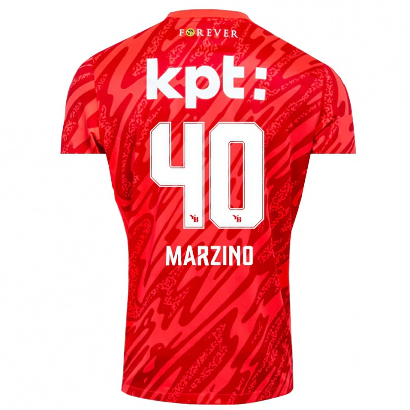 Danxen Męski Dario Marzino #40 Czerwony Biały Koszulka Bramkarska 2025/26