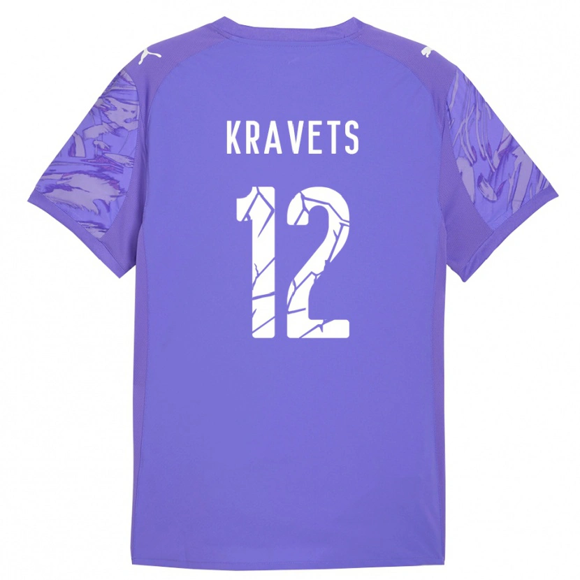 Danxen Męski Vladyslav Kravets #12 Fiołkowo-Fioletowy Koszulka Bramkarska 2025/26