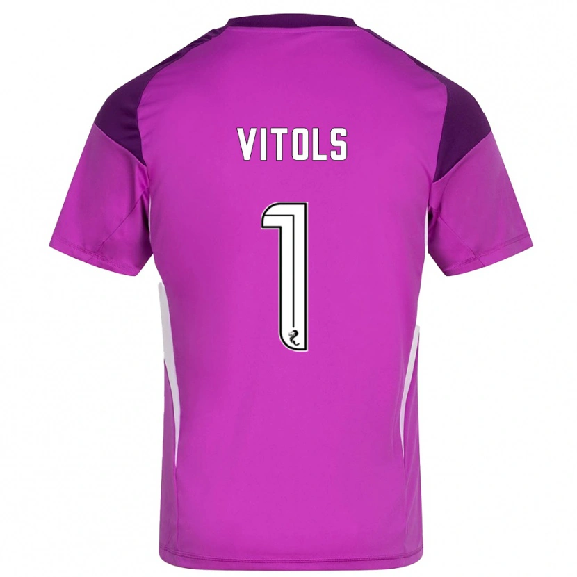 Danxen Męski Rodrigo Vitols #1 Magenta Fioletowa Koszulka Bramkarska 2025/26
