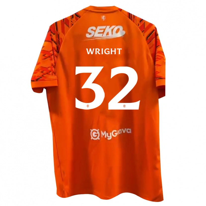 Danxen Męski Kieran Wright #32 Biały Pomarańczowy Koszulka Bramkarska 2025/26