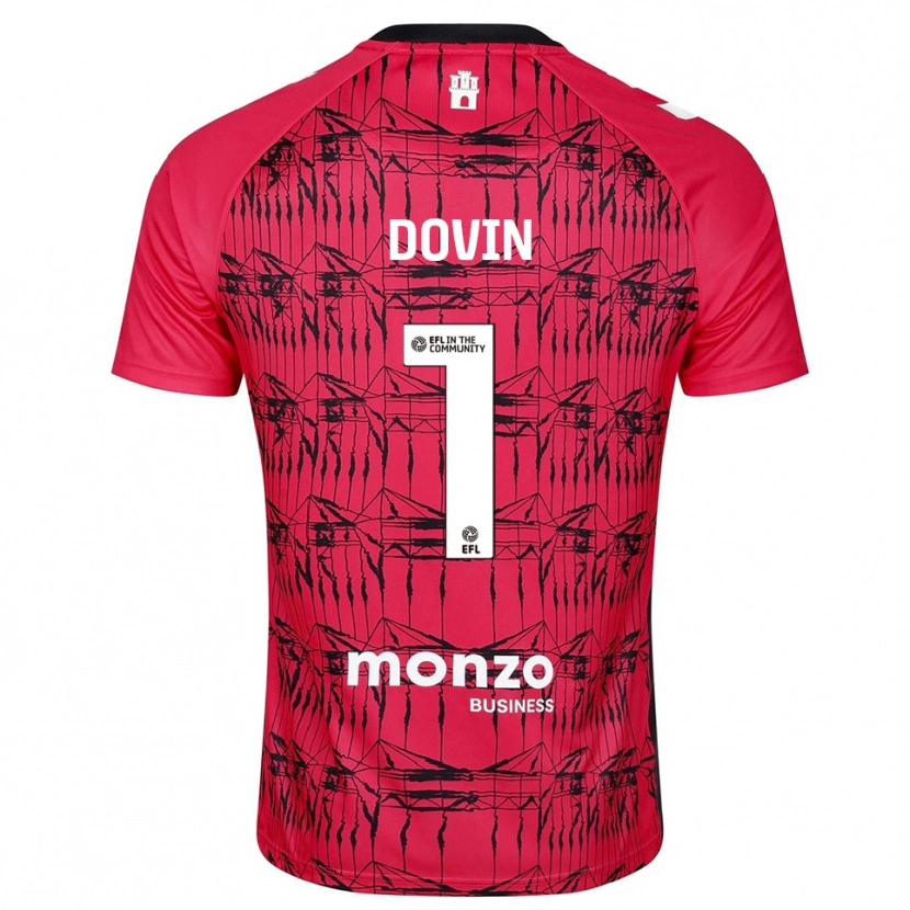 Danxen Męski Oliver Dovin #1 Biało-Czerwony Koszulka Bramkarska 2025/26