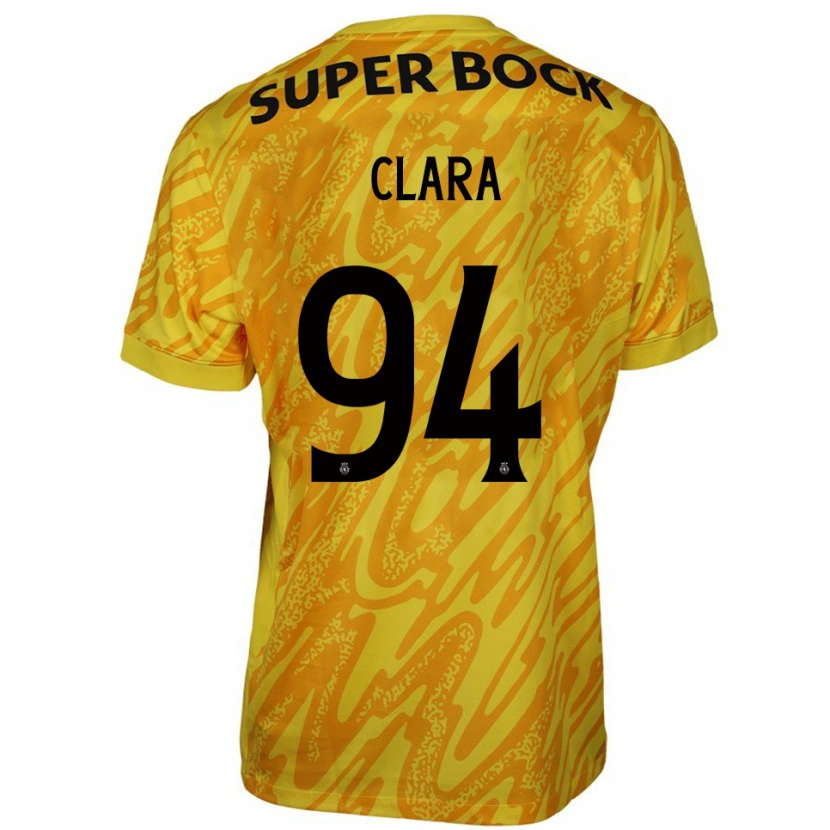 Danxen Męski Diogo Clara #94 Żółty Pomarańczowy Koszulka Bramkarska 2025/26