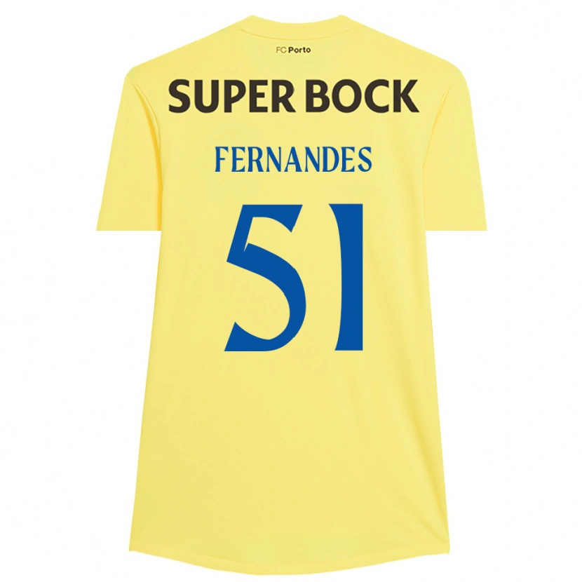 Danxen Męski Diogo Fernandes #51 Jasnożółty Czarny Koszulka Bramkarska 2025/26
