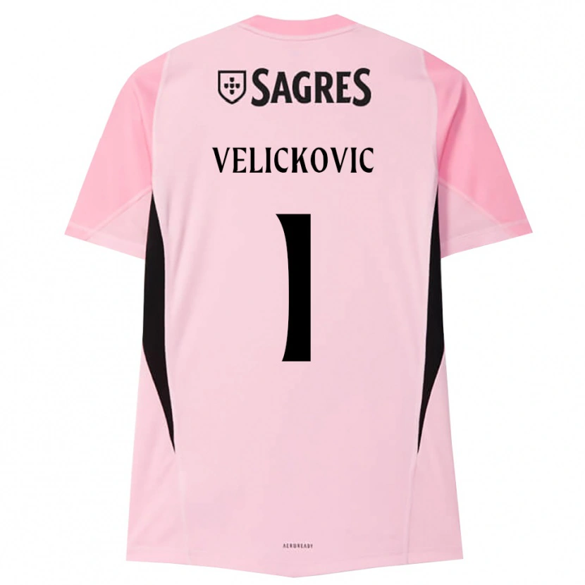 Danxen Męski Luka Veličković #1 Różowy Czarny Koszulka Bramkarska 2025/26