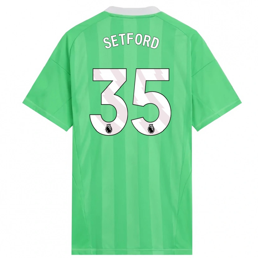 Danxen Męski Tommy Setford #35 Jasnozielony Biały Koszulka Bramkarska 2025/26