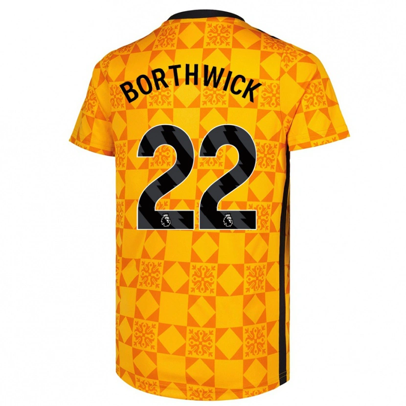 Danxen Męski Megan Borthwick #22 Żółty Czarny Koszulka Bramkarska 2025/26