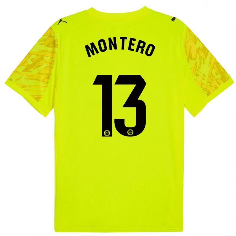 Danxen Męski Rubén Montero #13 Żółto Czarny Koszulka Bramkarska 2025/26