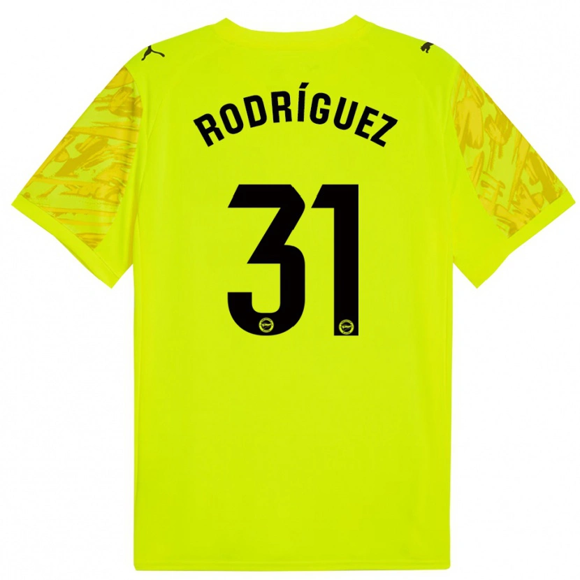 Danxen Męski Adrián Rodríguez #31 Żółto Czarny Koszulka Bramkarska 2025/26