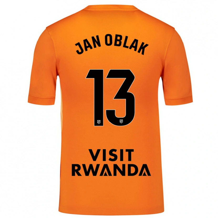 Danxen Męski Jan Oblak #13 Pomarańczowo Czarny Koszulka Bramkarska 2025/26