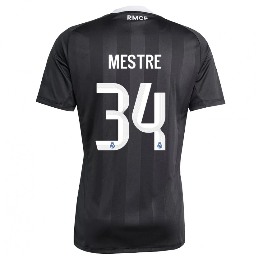 Danxen Męski Sergio Mestre #34 Czarno Biały Koszulka Bramkarska 2025/26