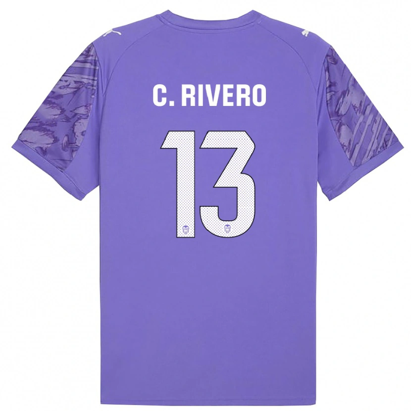 Danxen Męski Cristian Rivero #13 Liliowo Biały Koszulka Bramkarska 2025/26