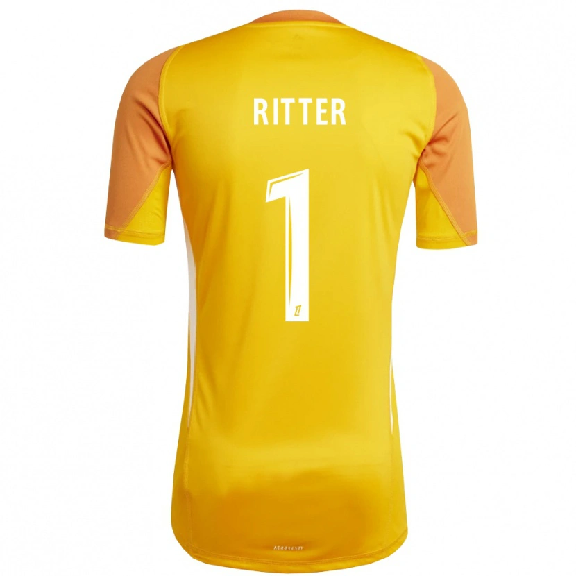 Danxen Męski Maxime Ritter #1 Pomarańczowo Biały Koszulka Bramkarska 2025/26