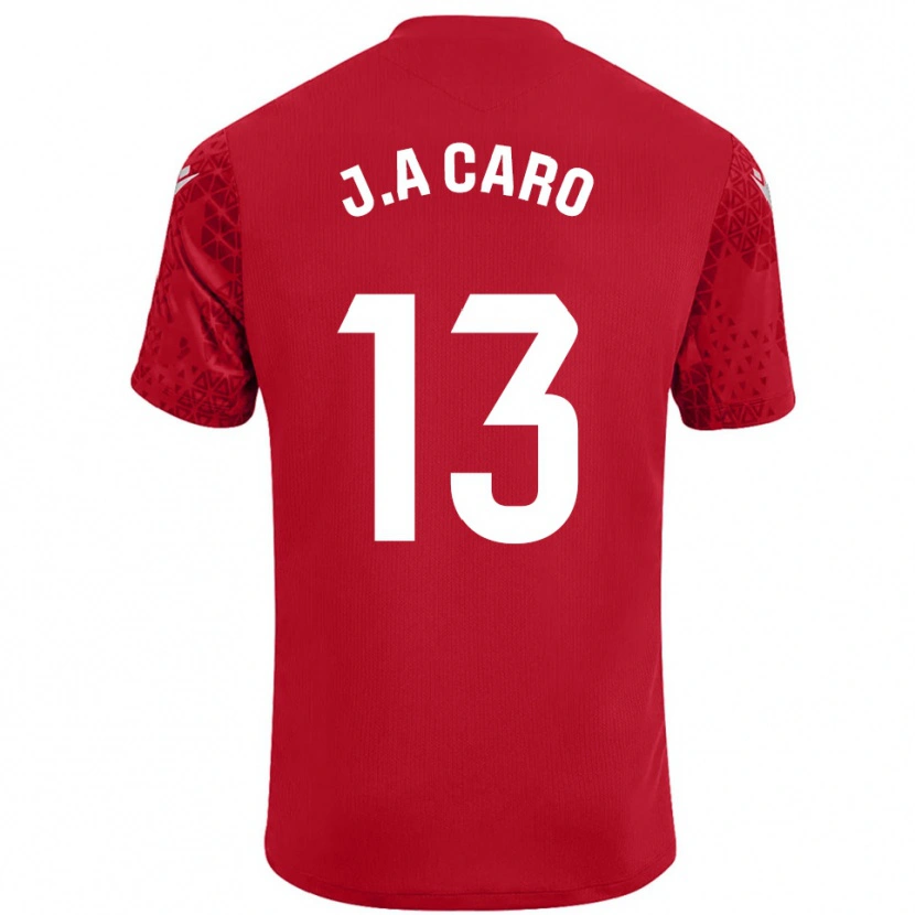 Danxen Męski José Antonio Caro #13 Czerwono Biały Koszulka Bramkarska 2025/26