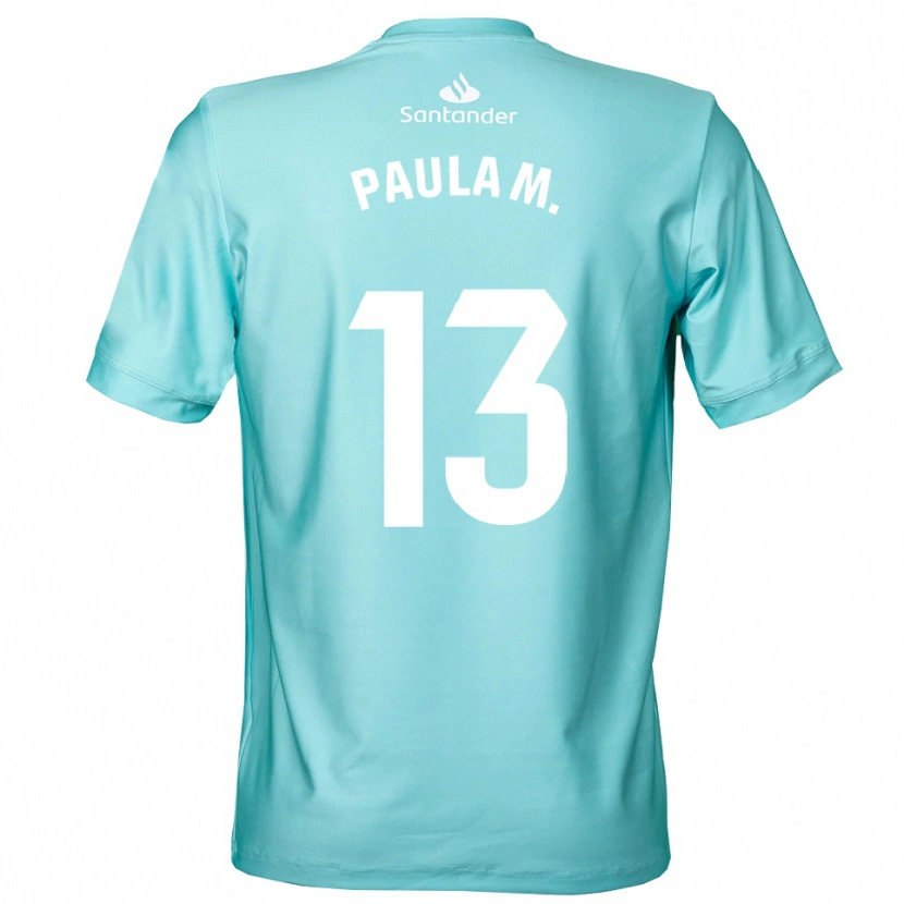 Danxen Męski Paula Muñoz Álvarez #13 Jasno Cyjan Biały Koszulka Bramkarska 2025/26