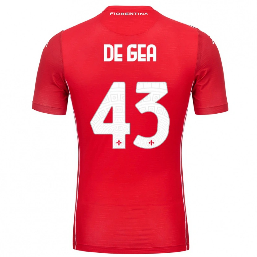 Danxen Męski David de Gea #43 Czerwony Biały Koszulka Bramkarska 2025/26