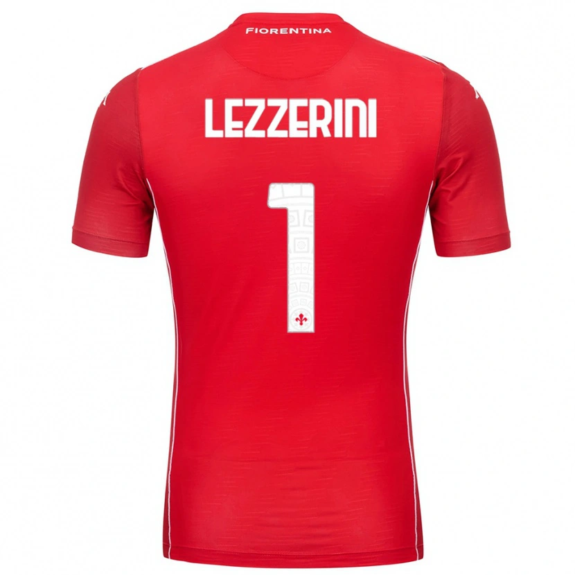Danxen Męski Luca Lezzerini #1 Czerwony Biały Koszulka Bramkarska 2025/26