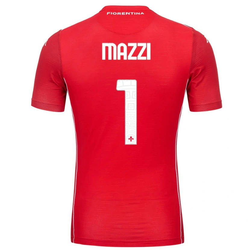 Danxen Męski Tommaso Mazzi #1 Czerwony Biały Koszulka Bramkarska 2025/26