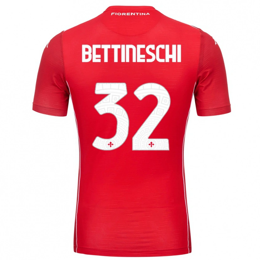 Danxen Męski Giorgia Bettineschi #32 Czerwony Biały Koszulka Bramkarska 2025/26