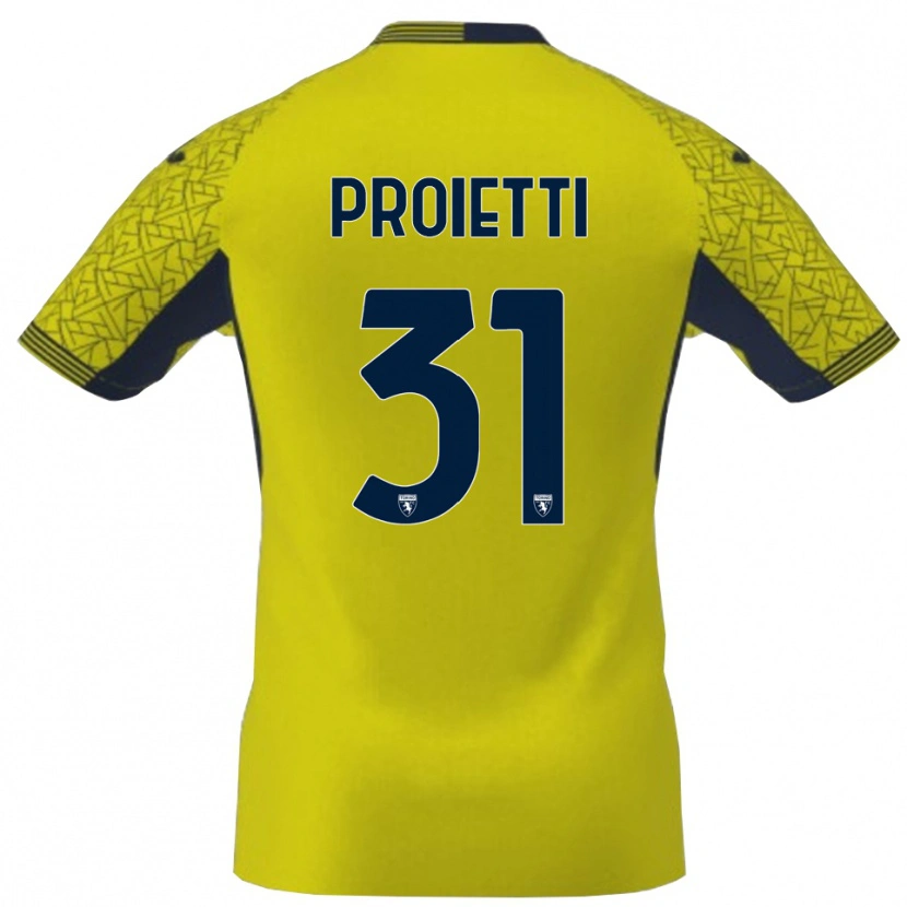 Danxen Męski Riccardo Proietti #31 Żółty Czarny Koszulka Bramkarska 2025/26