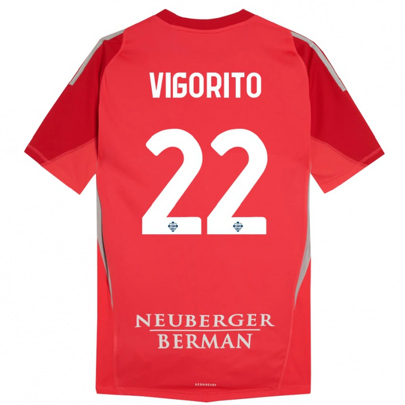 Danxen Męski Mauro Vigorito #22 Czerwony Szary Koszulka Bramkarska 2025/26