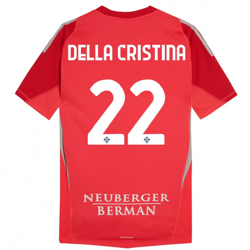 Danxen Męski Stefano Della Cristina #22 Czerwony Szary Koszulka Bramkarska 2025/26