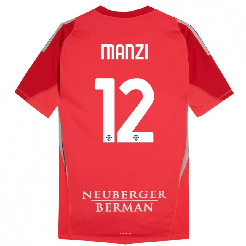 Danxen Męski Federico Manzi #12 Czerwony Szary Koszulka Bramkarska 2025/26