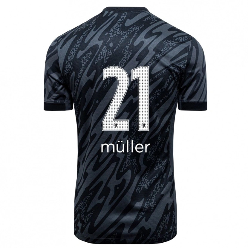 Danxen Męski Florian Müller #21 Czarny Biały Koszulka Bramkarska 2025/26