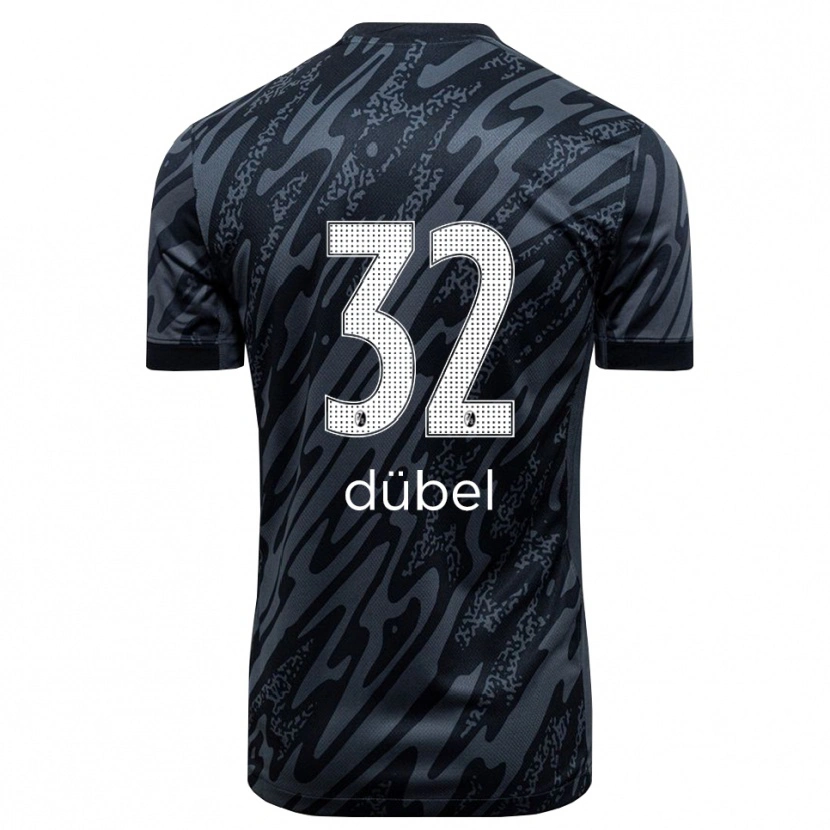 Danxen Męski Sarah-Lisa Dübel #32 Czarny Biały Koszulka Bramkarska 2025/26