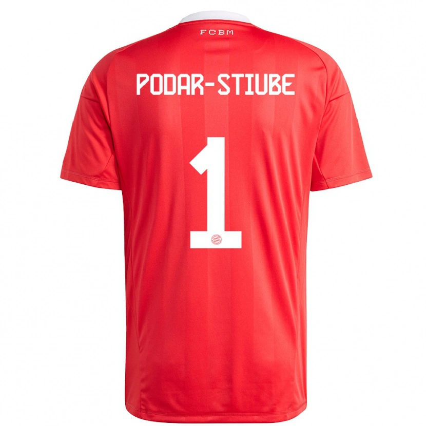 Danxen Męski David Podar-Stiube #1 Czerwony Biały Koszulka Bramkarska 2025/26