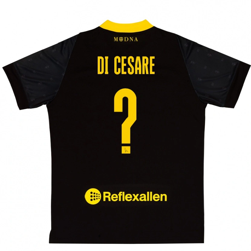Danxen Męski Gabriele Di Cesare #0 Czarny I Żółty Koszulka Bramkarska 2025/26