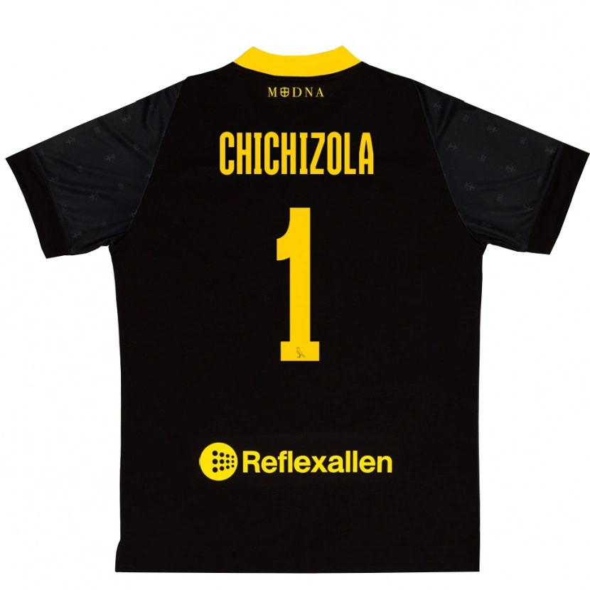 Danxen Męski Leandro Chichizola #1 Czarny I Żółty Koszulka Bramkarska 2025/26